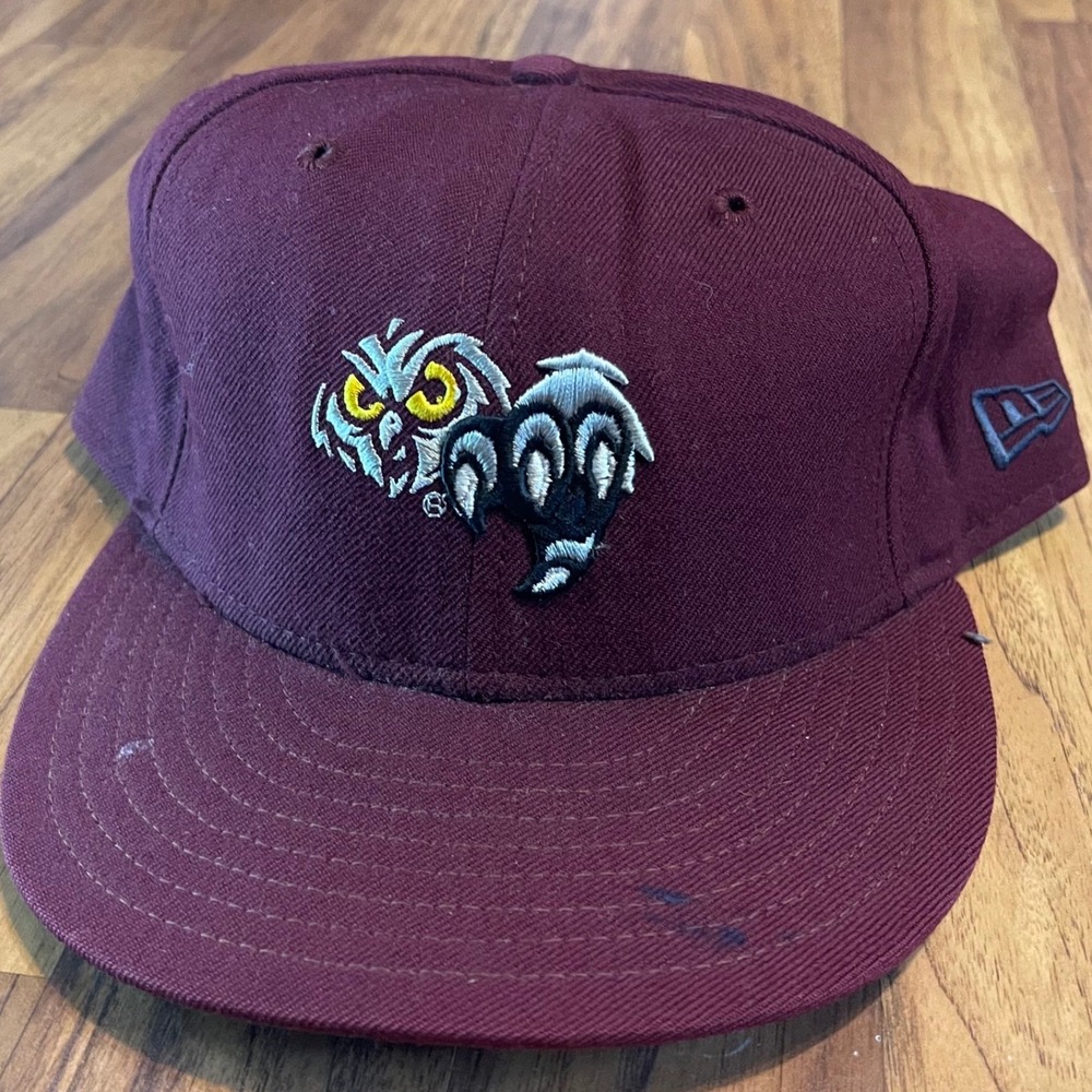 New Era 59FIFTY Temple Owls Hat Mens Size 8 Fitted Maroon NCAA Made in USA Cap